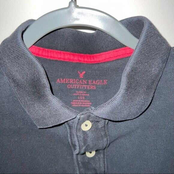American Eagle Outfitters Black and Red Classic Fit Polo Shirt‎ - Picture 2 of 4